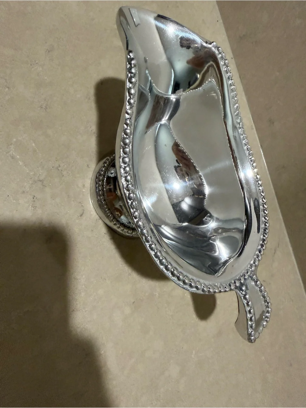 Beatriz Ball Gravy Boat with Ladle spoon with Beaded Edge